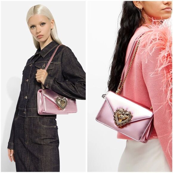 Dolce & Gabbana Devotion metallic leather shoulder bag - Picture 2 of 16